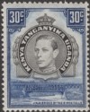 Click for more photos and details Kenya Uganda Tanganyika 1942 KGVI 30c Black and Violet-Blue p13¼x13¾ Mint SG141b