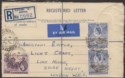 Click for more photos and details Kenya Uganda Tanganyika 1959 QEII 1sh30, 30c x2 Registered Post Stat Cover Used