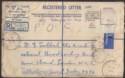 Click for more photos and details Kenya Uganda Tanganyika 1959 QEII 1sh x2 Regd PS Cover Used with Damage Label