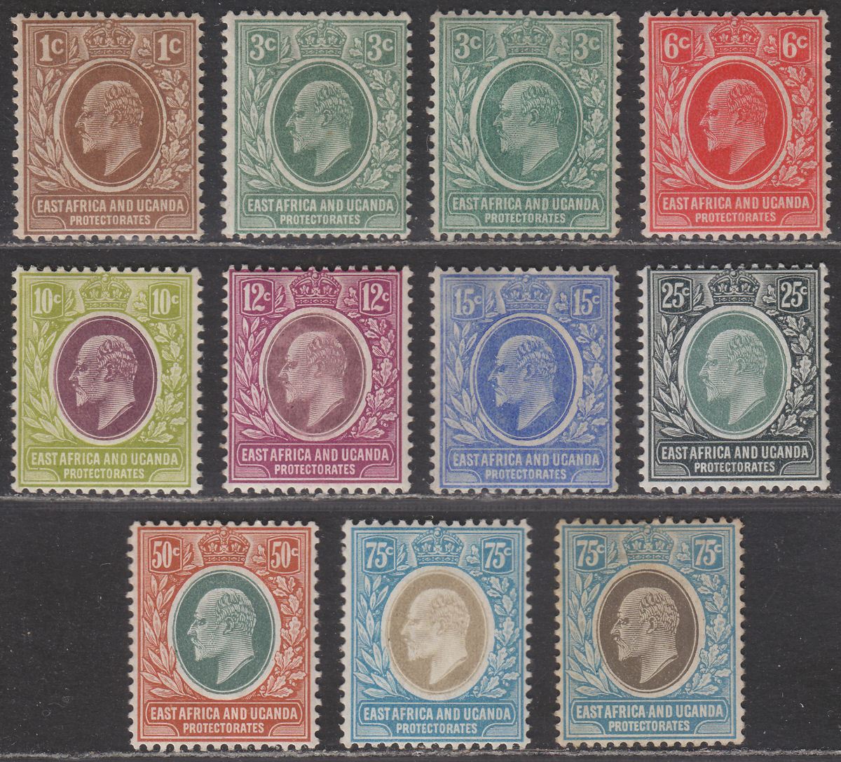 East Africa Uganda 1907 King Edward VII Set Mint SG34-42 cat £120