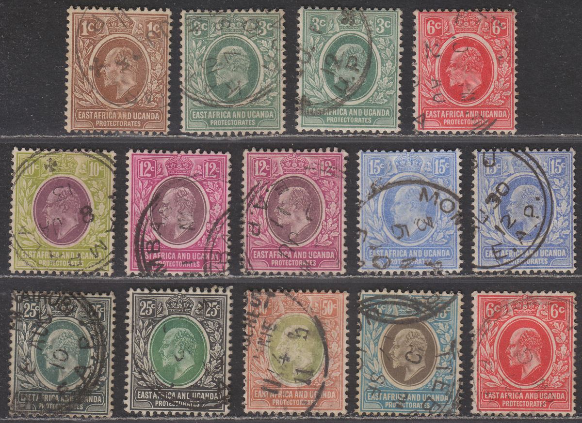 East Africa Uganda 1907 King Edward VII Set Used SG34-42 cat £100