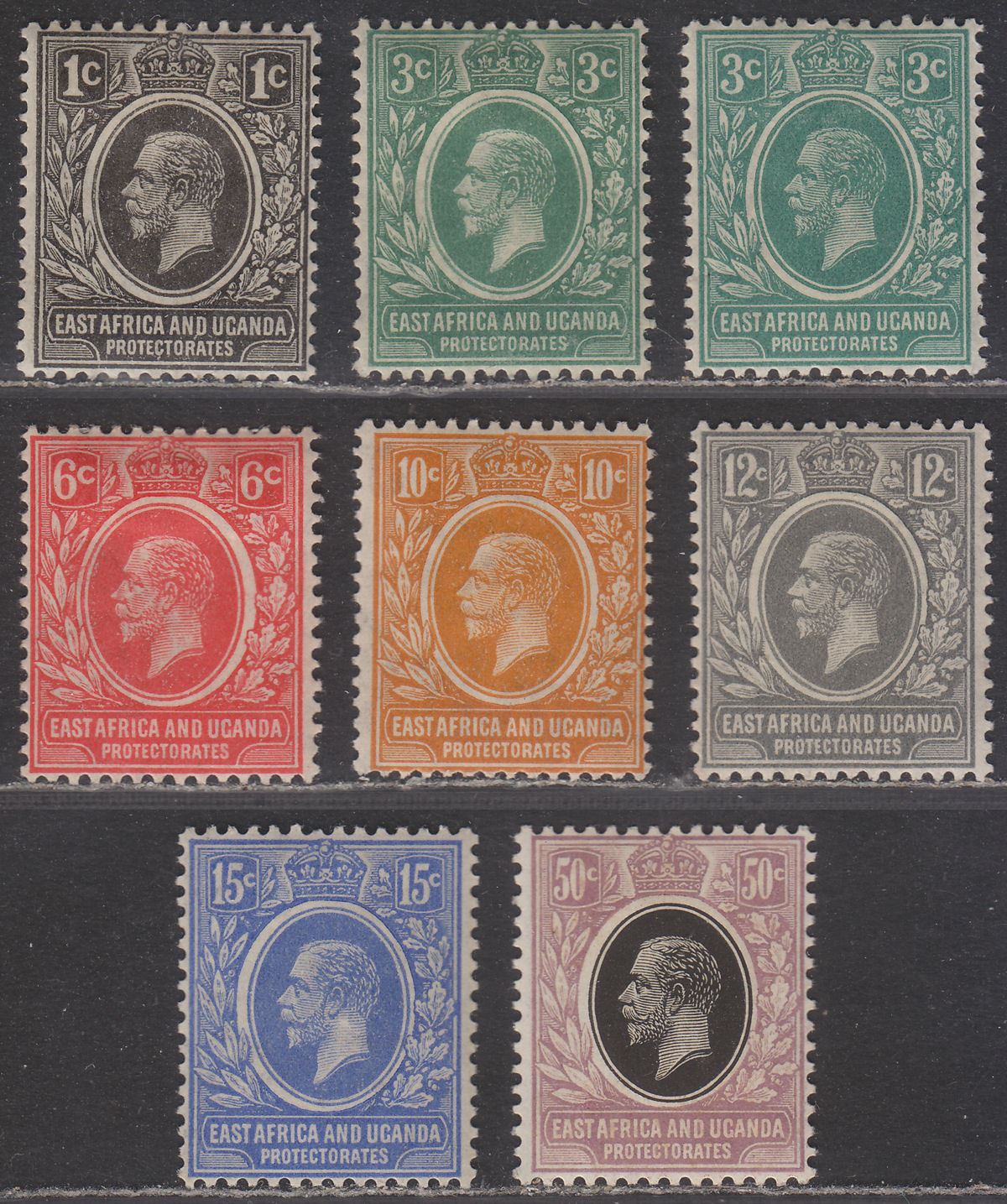 East Africa Uganda 1921 King George V Set to 50c Mint SG65-71