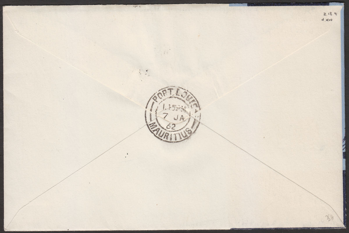 Kenya Uganda Tanganyika 1962 QEII BOAC First Flight Cover Nairobi to Mauritius