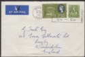 Click for more photos and details Kenya Uganda Tanganyika 1962 QEII 2sh50, 10c Used on Coffee Label Cover to UK