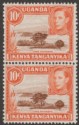 Click for more photos and details Kenya Uganda Tanganyika 1938 KGVI 10c Red-Brown and Orange Pair Mint SG134