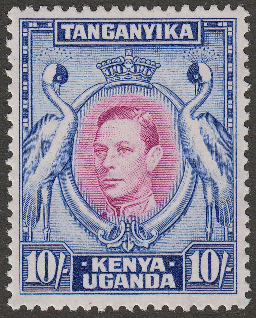 Kenya Uganda Tanganyika 1938 KGVI 10sh Purple and Blue p13¼ Mint SG149