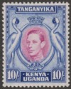 Click for more photos and details Kenya Uganda Tanganyika 1938 KGVI 10sh Purple and Blue p13¼ Mint SG149