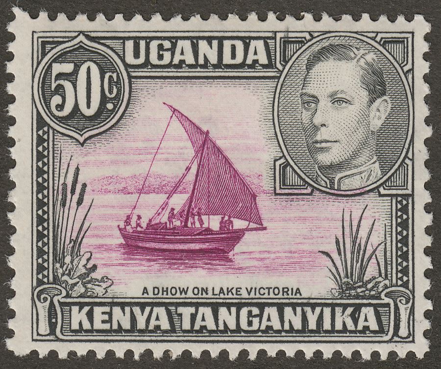 Kenya Uganda Tanganyika 1938 KGVI 50c Purple and Black perf 13x11¾ Mint SG144