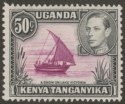 Click for more photos and details Kenya Uganda Tanganyika 1938 KGVI 50c Purple and Black perf 13x11¾ Mint SG144