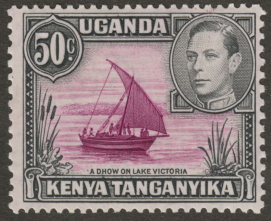 Kenya Uganda Tanganyika 1938 KGVI 50c Purple and Black perf 13x11¾ Mint SG144
