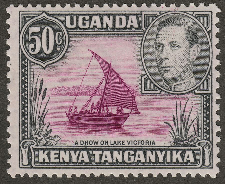 Kenya Uganda Tanganyika 1938 KGVI 50c Purple and Black perf 13x11¾ Mint SG144