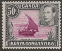 Kenya Uganda Tanganyika 1938 KGVI 50c Purple and Black perf 13x11¾ Mint SG144