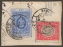 Click for more photos and details East Africa and Uganda 1909 KEVII 1a Uprating 2a PS Piece Used w RABAI Postmarks