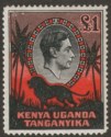 Click for more photos and details Kenya Uganda Tanganyika 1944 KGVI Lion £1 perf 14 Ordinary Mint SG150ab cat £42