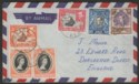 Click for more photos and details Kenya Uganda Tanganyika 1953 KGVI/QEII Multi Stamp Cover Mombasa to UK