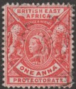 Click for more photos and details British East Africa 1896 QV 1a Bright Rose-Red wmk Reversed Used SG66x