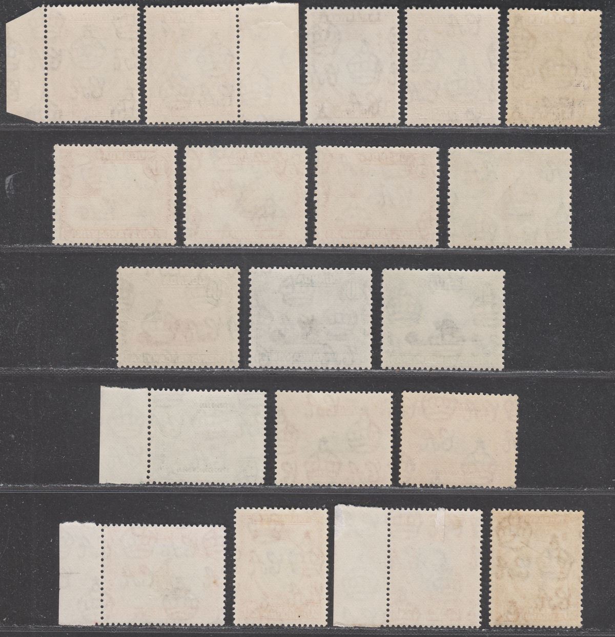 Kenya Uganda Tanganyika 1938-54 KGVI Set to 25c with Shades Mint SG131-140