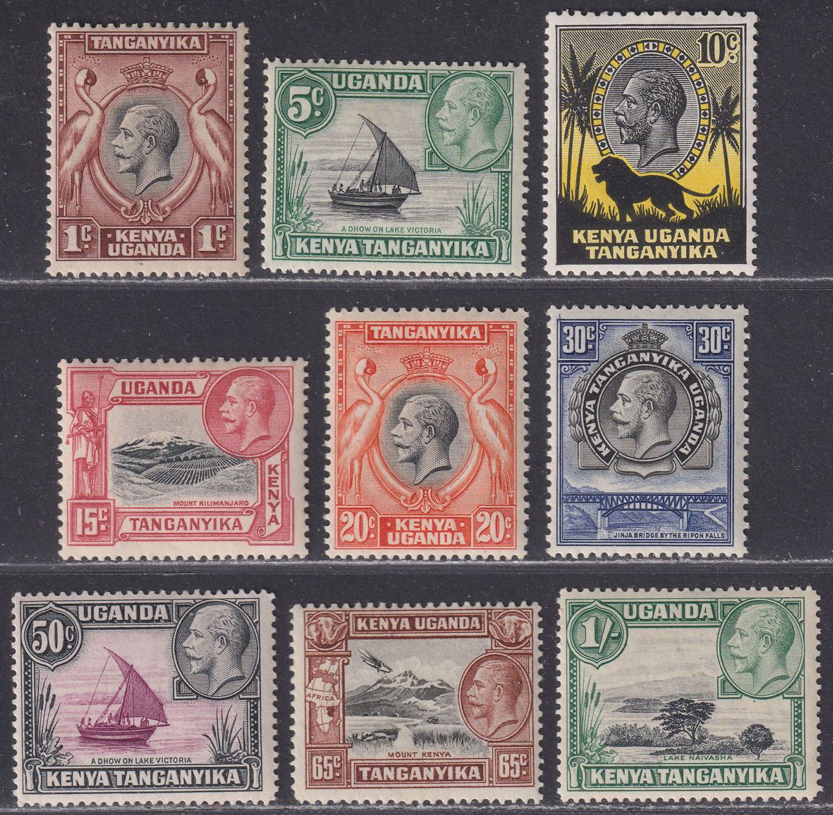 Kenya Uganda Tanganyika 1935 King George V Set to 1sh Mint SG110-118