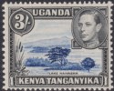 Click for more photos and details Kenya Uganda Tanganyika 1947 KGVI 3sh Dp Viol-Blue + Blk p13x11¾ Mint SG147a £85