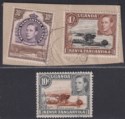 Kenya Uganda Tanganyika 1952 KGVI 1sh and 10c with Sky Retouch Variety Used