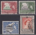 Kenya Uganda Tanganyika 1954 QEII 65c, 2sh, 10sh, £1 Used at £32
