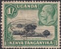 Click for more photos and details Kenya Uganda Tanganyika 1936 KGV 1sh Black + Green p13x12 Used SG118b c£140 TONE