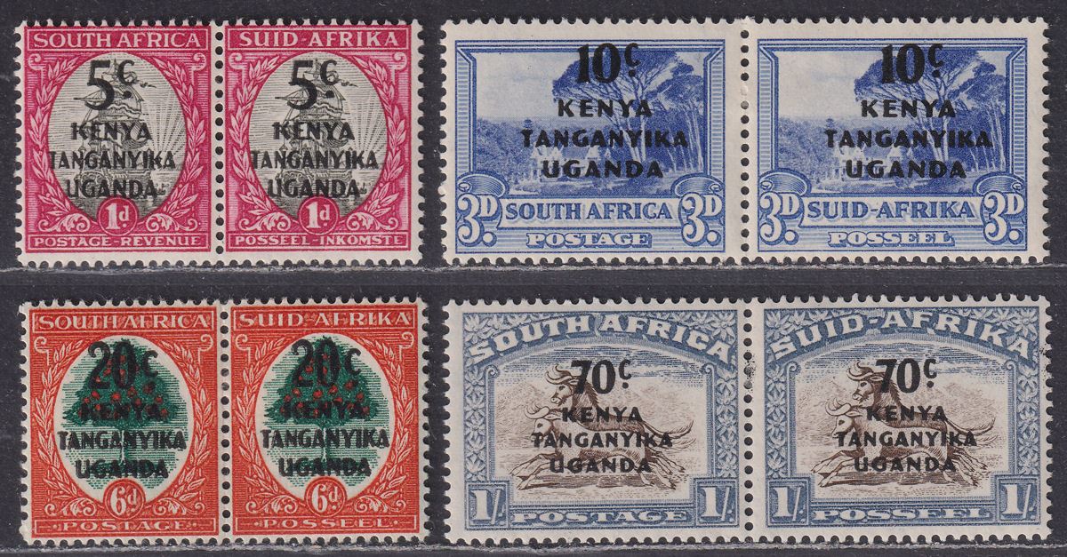 Kenya Uganda Tanganyika 1941-42 KGVI Surcharge Set Mint SG151-154 cat £25