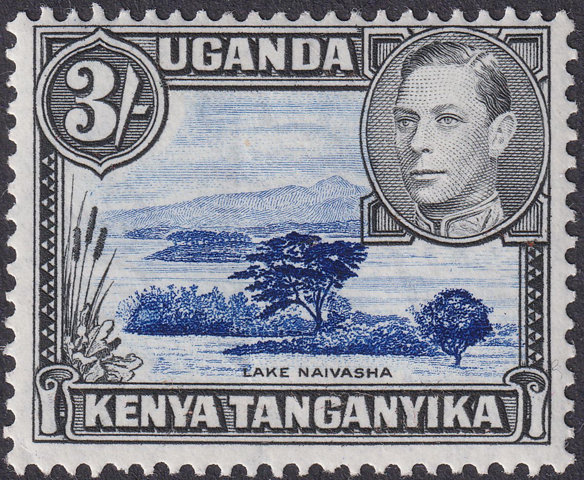 Kenya Uganda Tanganyika 1950 KGVI 3sh Deep Violet-Blue p13x12½ Mint SG147ac c£55
