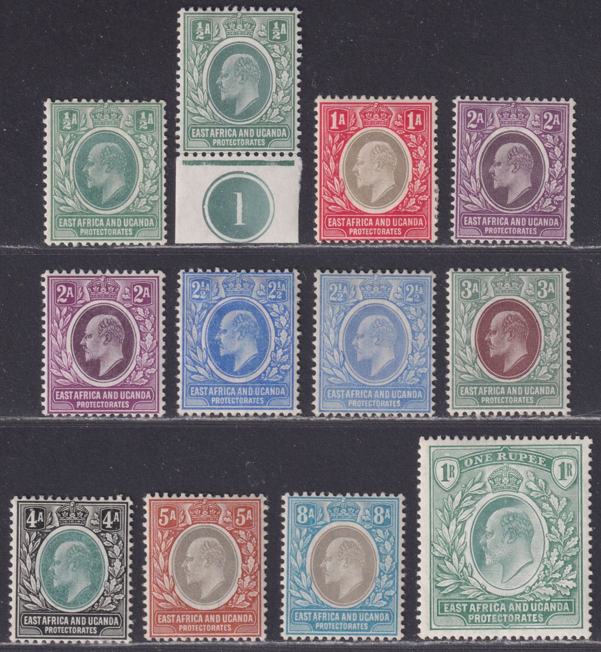East Africa Uganda 1904-07 King Edward VII Set to 1r Mint SG17-26