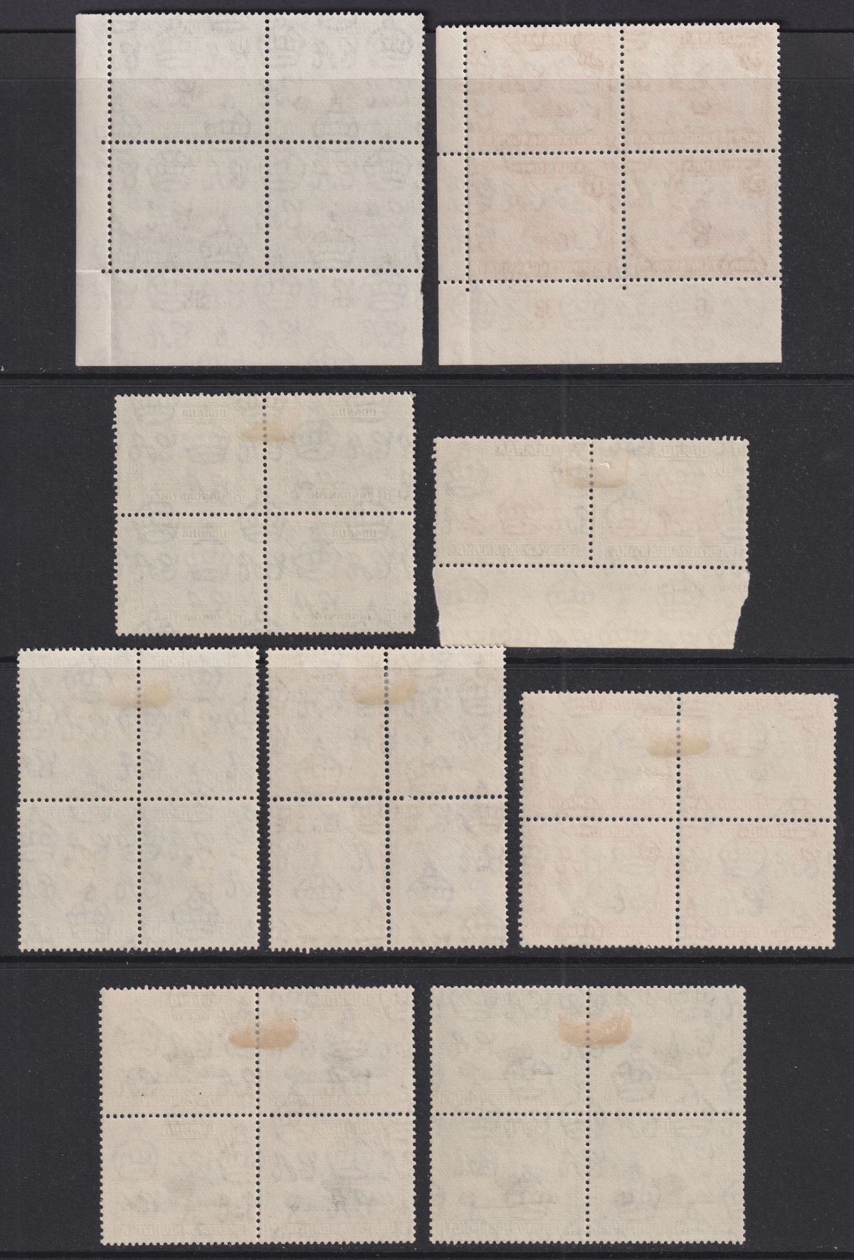 Kenya Uganda Tanganyika 1950-54 KGVI Part Set to 40c + Royal Visit Blocks Mint