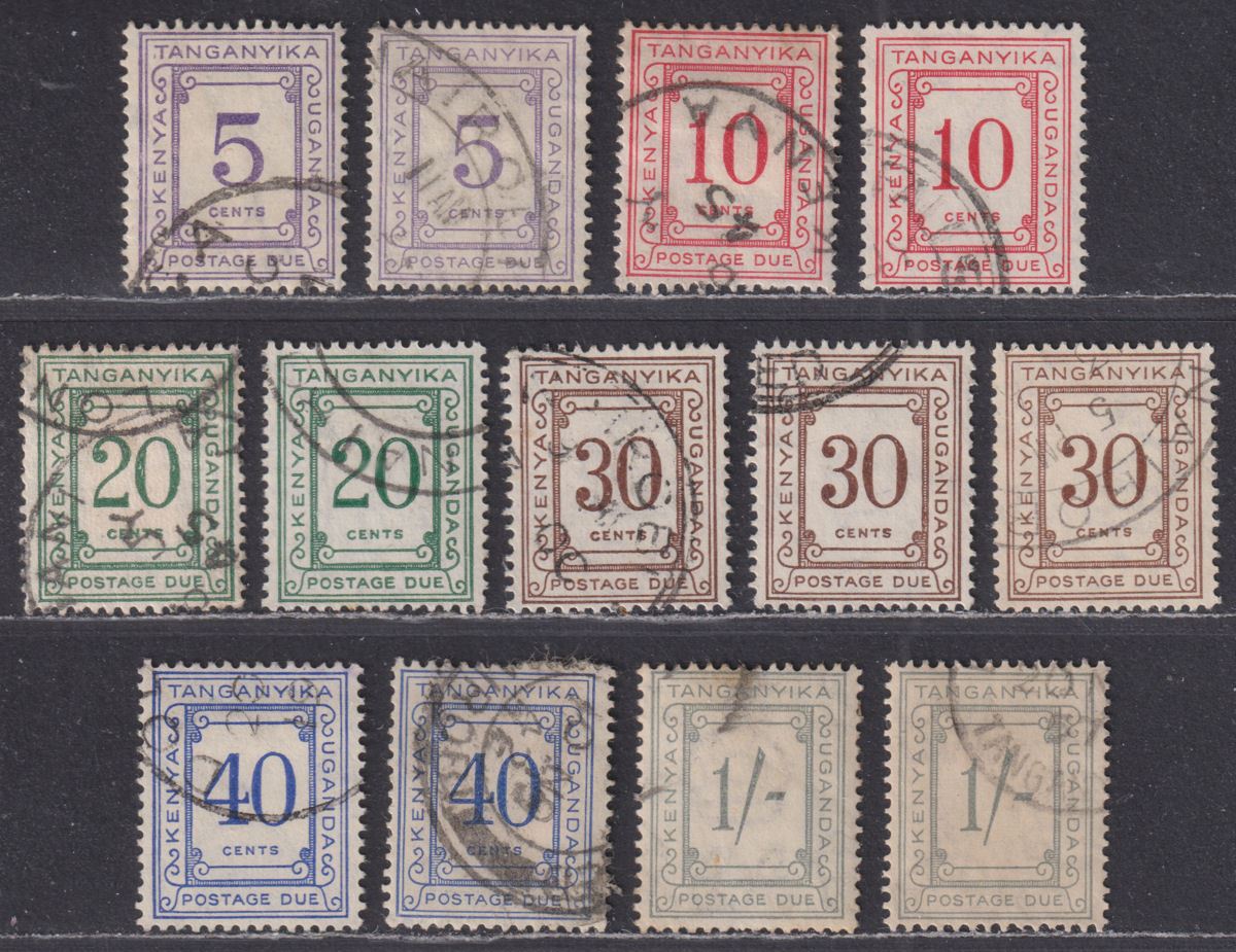 Kenya Uganda Tanganyika 1935-60 KGV Postage Due Set Used SG D7-12 cat £32++