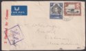 Kenya Uganda Tanganyika 1942 KGVI 1sh, 30c Used Cover APO 60 Postmark + Censors