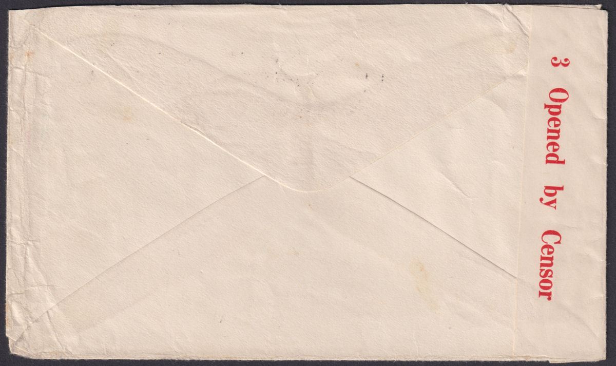 Kenya Uganda Tanganyika 1942 KGVI 1sh, 30c Used Cover APO 60 Postmark + Censors