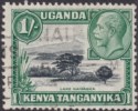 Click for more photos and details Kenya Uganda Tanganyika 1936 KGV 1sh Black + Green p13x12 Used SG118b cat £140
