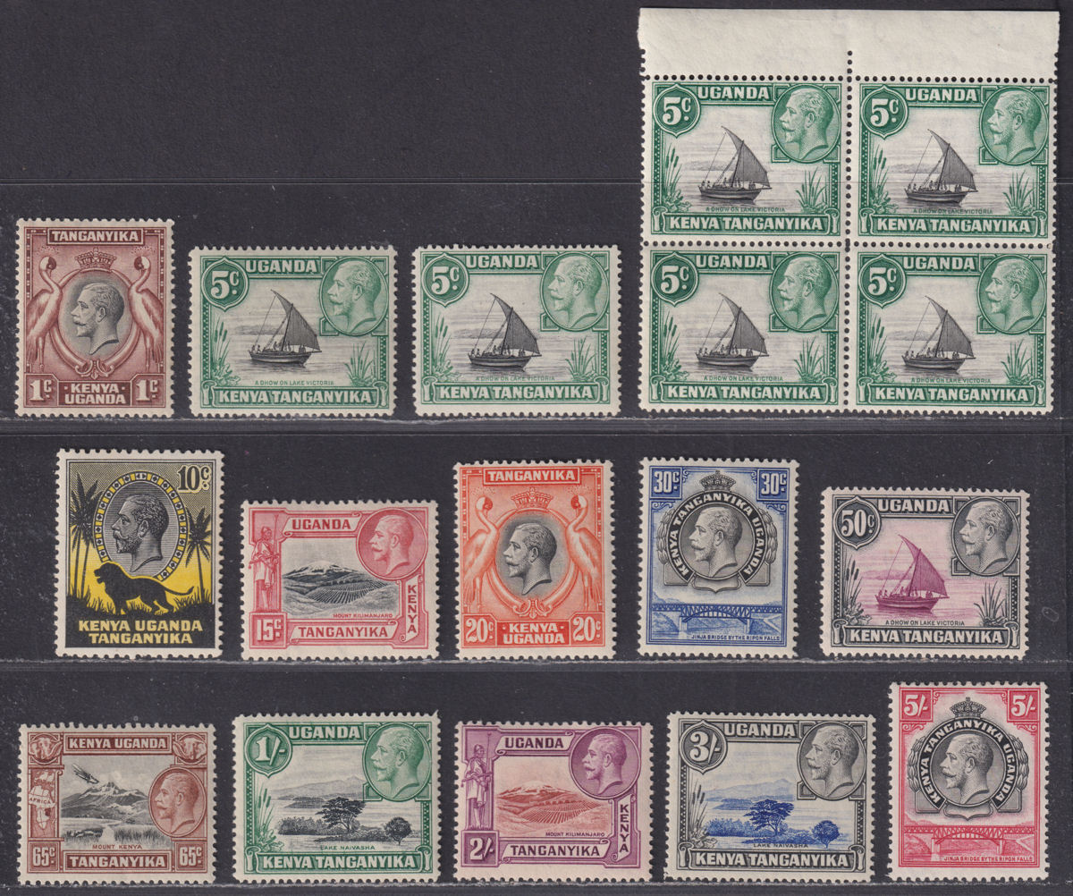 Kenya Uganda Tanganyika 1935 King George V Set to 5sh Mint SG110-121