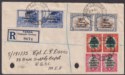 Kenya Uganda Tanganyika 1943 KGVI Surcharge Set Used on Registered Cover to MEF