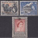 Kenya Uganda Tanganyika 1954 QEII 5sh, 10sh, £1 Used SG178-180a