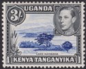 Kenya Uganda Tanganyika 1947 KGVI 3sh Dp Violet-Blue + Black p13x11¾ Mint SG147a