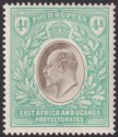 Click for more photos and details East Africa Uganda 1907 KEVII 4r Grey and Emerald-Green Mint SG29 cat £180