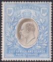 Click for more photos and details East Africa Uganda 1907 KEVII 10r Grey and Ultramarine Mint SG31 cat £450