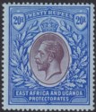 Click for more photos and details East Africa Uganda 1918 KGV 20r Purple and Blue on Blue Mint SG60 cat £600