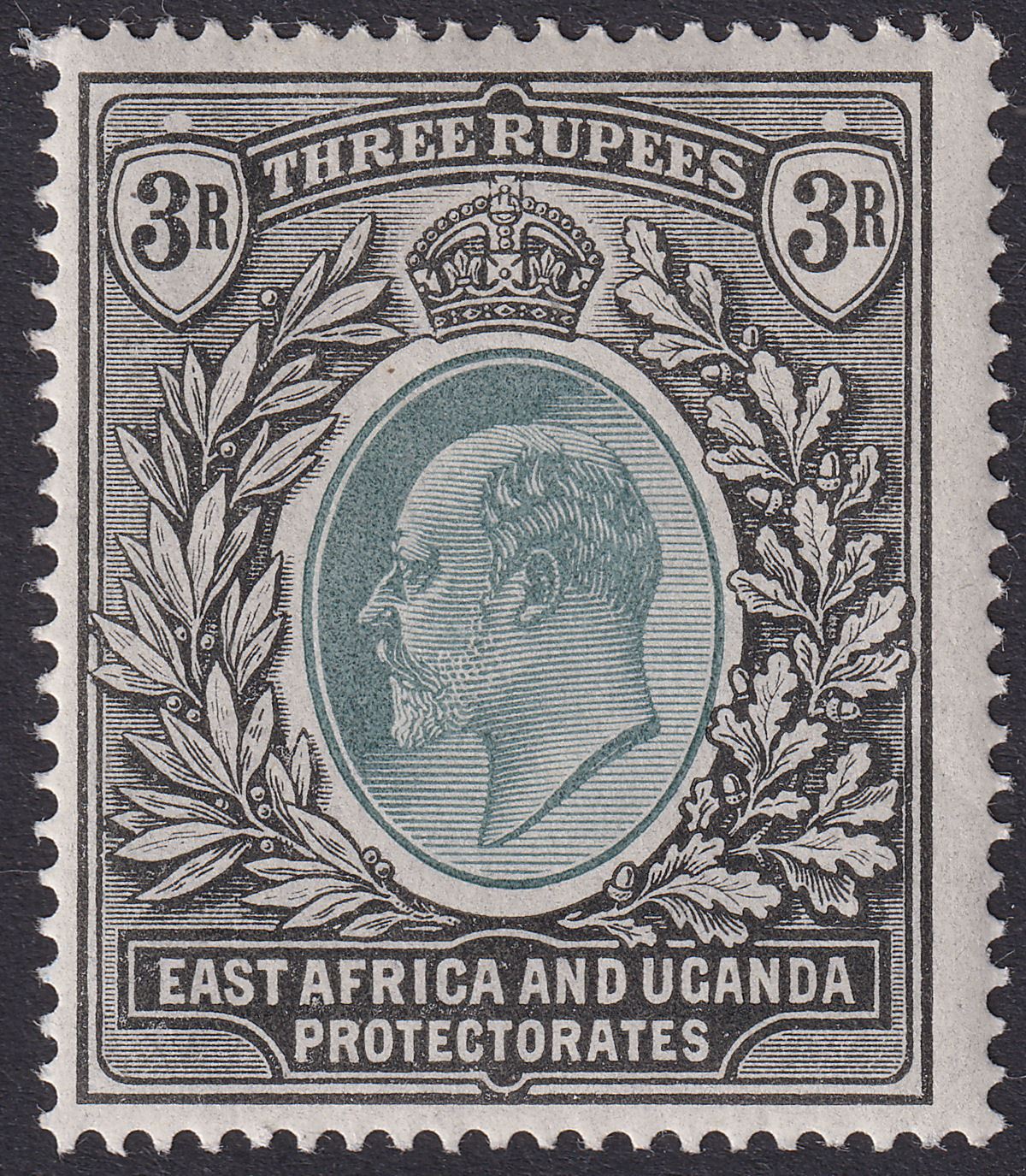 East Africa Uganda 1903 KEVII 3r Grey-Green and Black Mint SG11 cat £190