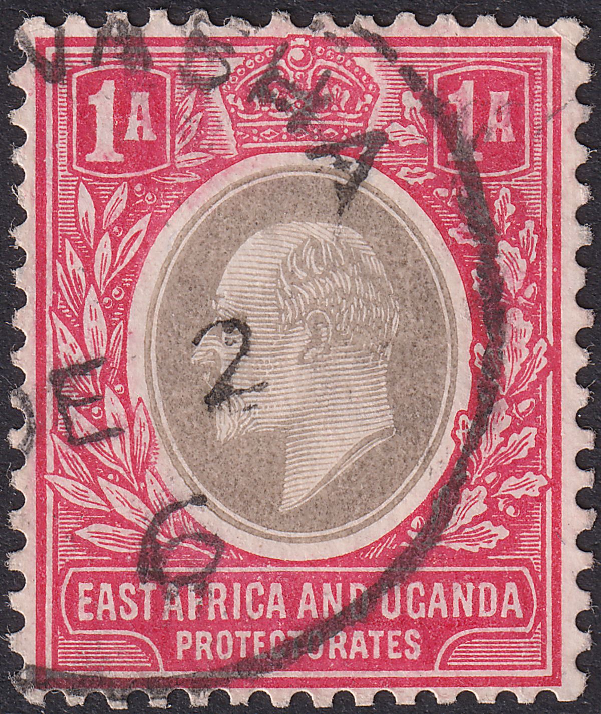 East Africa Uganda 1906 KEVII 1a Used SG18a with NAIVASHA Proud D1 Postmark