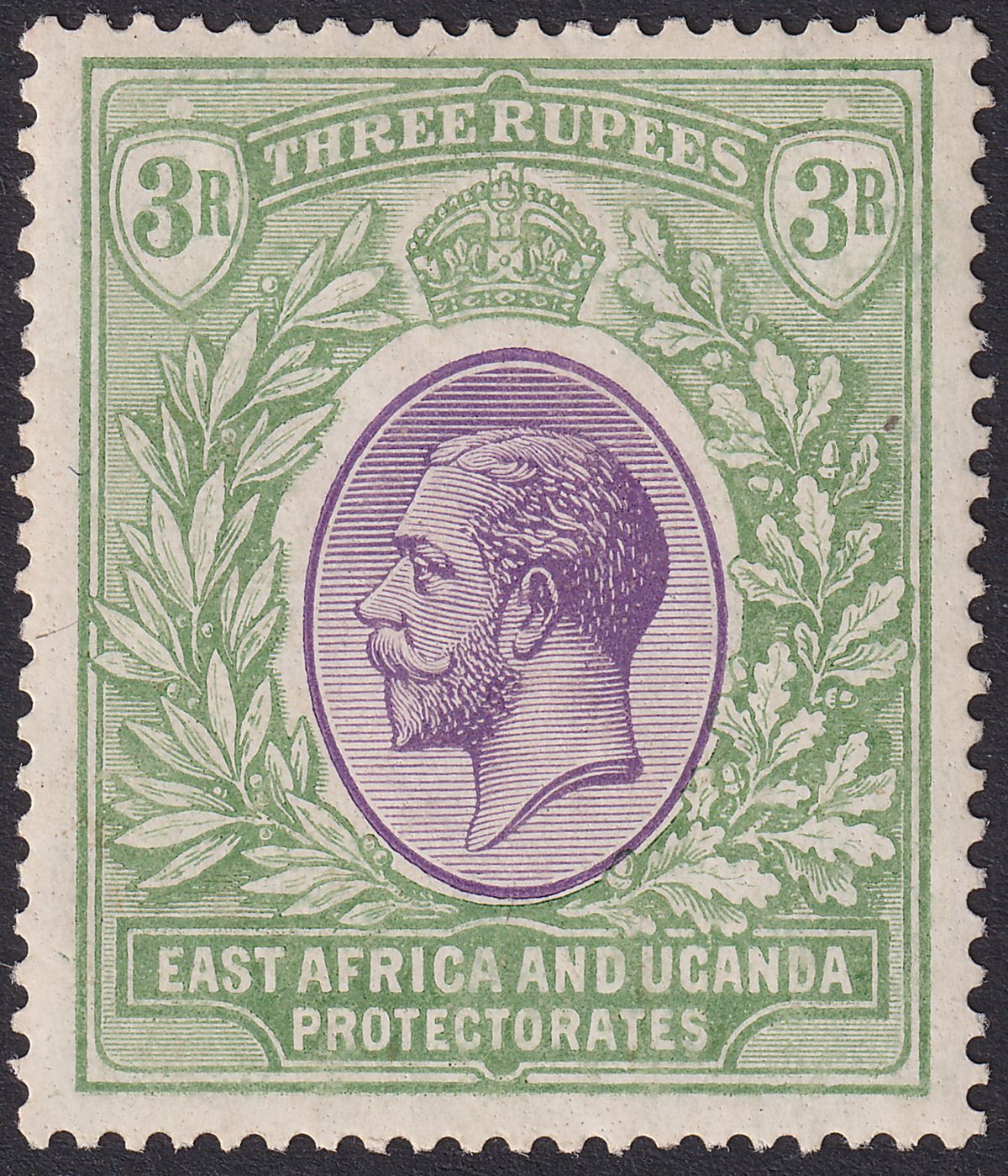 East Africa Uganda 1921 KGV 3r Violet and Green Mint SG73 cat £180