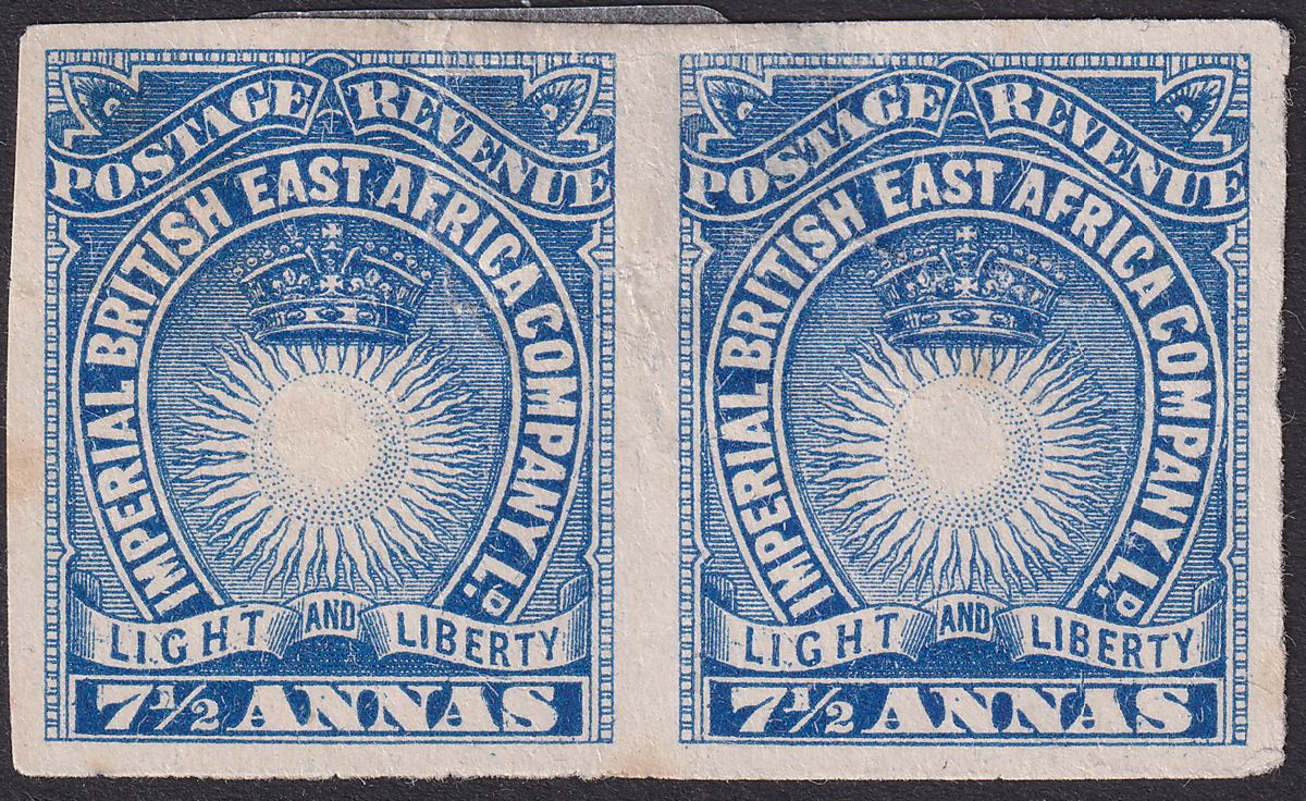 British East Africa 1895 QV 7½a Ultramarine Imperforate Plate Proof Mint SG30P