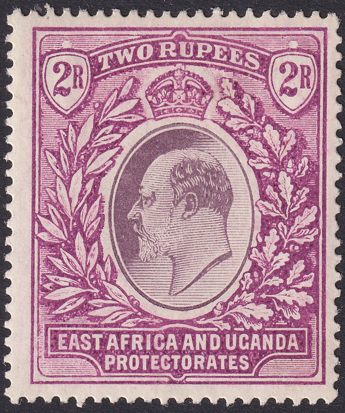 East Africa Uganda 1906 KEVII 2r Dull and Bright Purple Mint SG27 cat £75