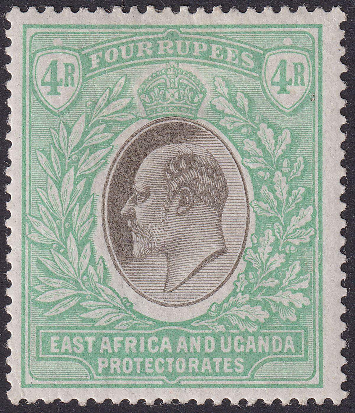 East Africa Uganda 1903 KEVII 4r Grey and Emerald-Green Mint SG12 cat £225