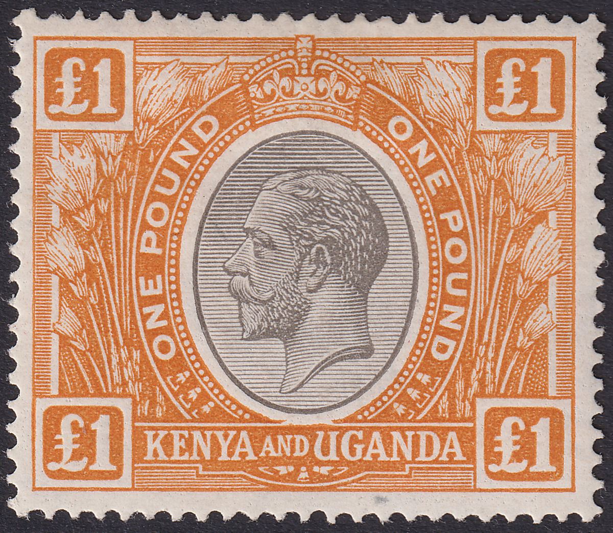 Kenya and Uganda 1922 KGV £1 Black and Orange Mint SG95 cat £225