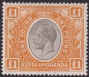 Kenya and Uganda 1922 KGV £1 Black and Orange Mint SG95 cat £225