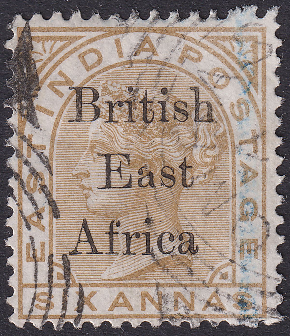 British East Africa 1895 QV Opt on India 6a Pale Brown Used SG56 cat £65
